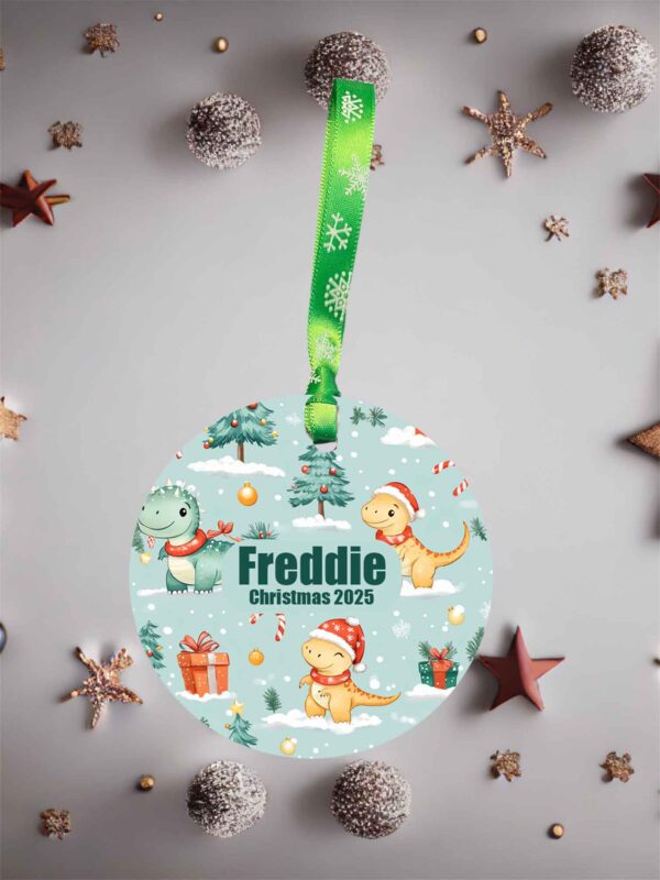 Personalised Dinosaur Acrylic Christmas Ornament