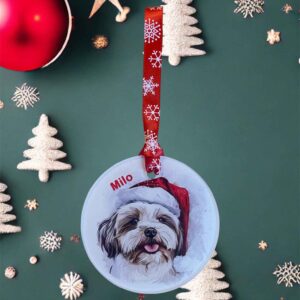 Personalised Dog Breed Christmas Round Acrylic Ornament
