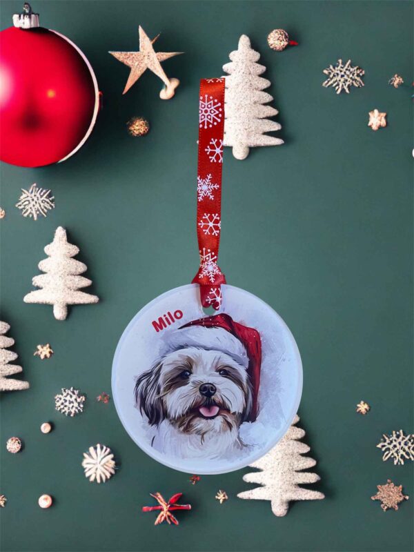 Personalised Dog Breed Christmas Round Acrylic Ornament