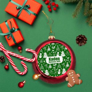 Personalised Green Tree Christmas Bauble