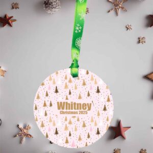 Personalised Pink Christmas Trees Acrylic Ornament