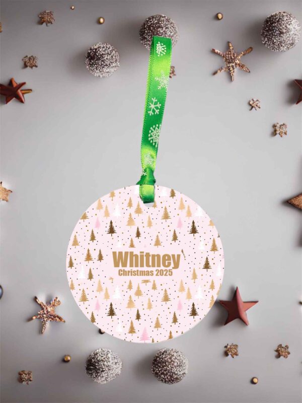 Personalised Pink Christmas Trees Acrylic Ornament