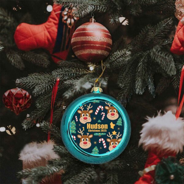 Personalised Reindeer Christmas Bauble