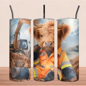Highland Cow Workman 20oz Stainless Steel Tumbler