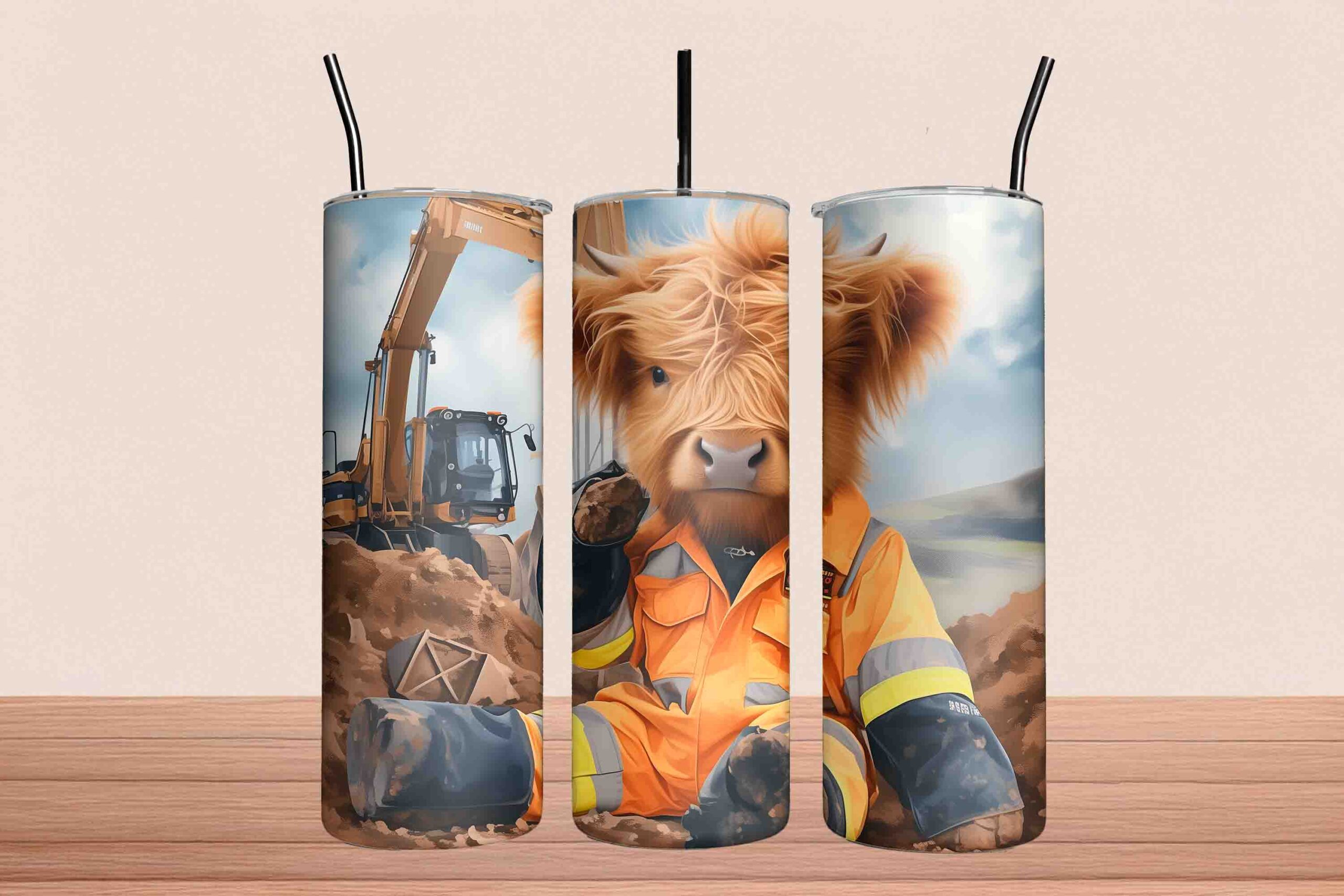 Highland Cow Workman 20oz Stainless Steel Tumbler