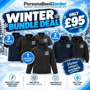6 Piece Workwear Bundle - 3 Polos, 2 Hoodies & 1 Softshell Jacket