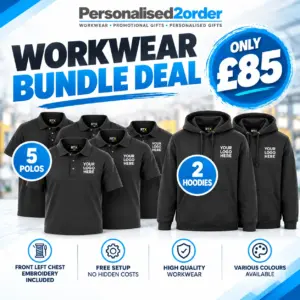 5 Polo & 2 Hoodie Workwear Bundle – Free Embroidery